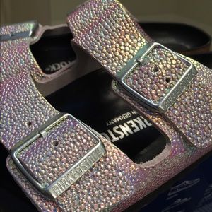 BNIB Birkenstock Pearl ombres silver lux 40N